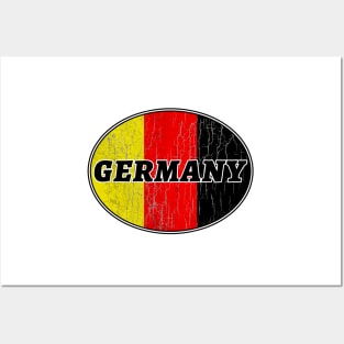 DEUTSCHLAND GERMANY FLAG DISTRESSED FLAG LOGO Posters and Art